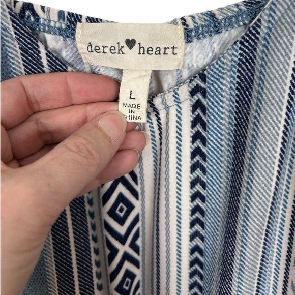 Derek Heart romper shorts, Large, sleeveless, stripes Summer Cute Comfy Casual - Picture 4 of 8